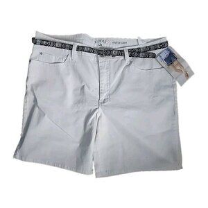 Lee Jean Shorts Mid-rise White 8" Inseam Boho Belt NWT Women's 18
